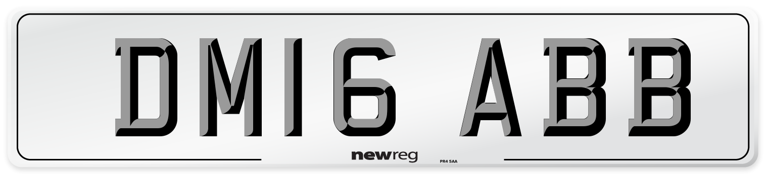 DM16 ABB Number Plate from New Reg